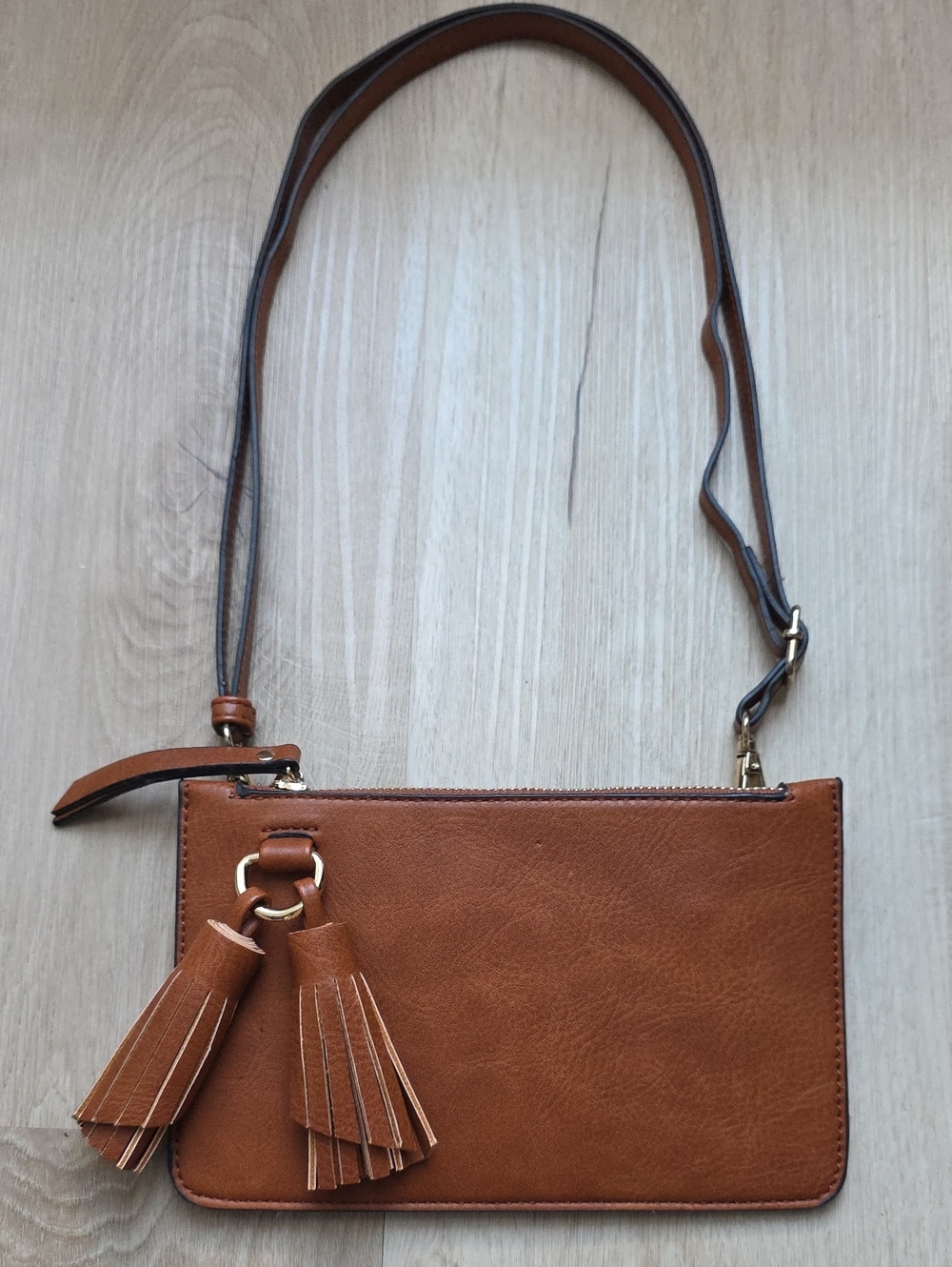 Melie Bianco Farah Vegan Leather 3 Way Crossbody, Brown